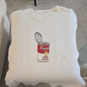 Adult  White T-Shirt with Red Can Print
